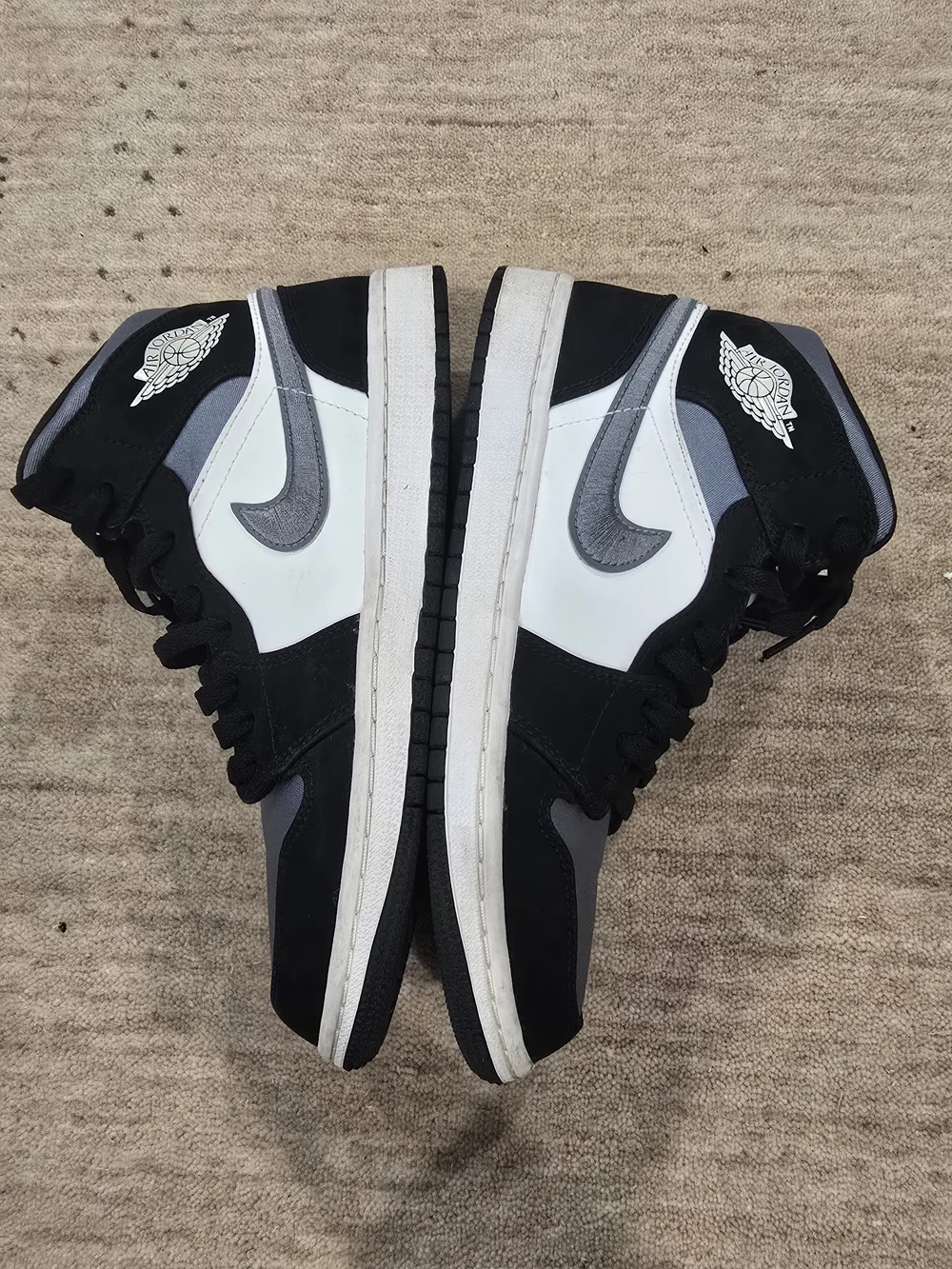 Air Jordan Men's High-Top Sneakers in Black, White & Silver
